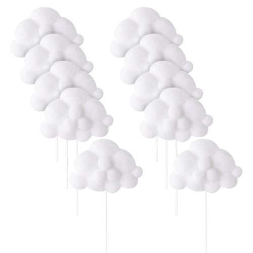 10 Stück weiße Plüsch-Wolken-Kuchenaufsätze, niedliche Babyparty-Cupcake-Topper, Hochzeit, Dessert, Picks, Geburtstagsparty, Kuchendekoration, Wolkenkucheneinsatz, Dekoration für Jahrestag 10 Stück weiße Plüsch-Wolken-Kuchenaufsätze, niedliche Babyparty-Cupcake-Topper, Hochzeit, Dessert, Picks, Geburtstagsparty, Kuchendekoration, Wolkenkucheneinsatz, Dekoration für Jahrestag von FSSTUD