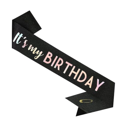 160 cm große Folienschärpe "It's My Birthday", Glitzer-Schärpe, für Geburtstagspartys, glitzernde Geburtstags-Feier, modische Schärpe, Requisiten, Partygeschenk, dekorative Schärpe mit 160 cm große Folienschärpe "It's My Birthday", Glitzer-Schärpe, für Geburtstagspartys, glitzernde Geburtstags-Feier, modische Schärpe, Requisiten, Partygeschenk, dekorative Schärpe mit von FSSTUD