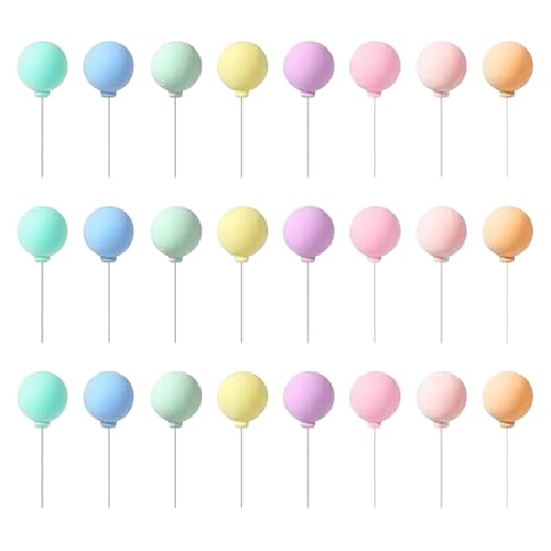24 Stück Pastell-Ton-Kugel-Kuchenaufsätze, bunte Kugel-Cupcake-Topper, niedliche Cupcake-Topper, bunte Mini-Ballon-Kuchendekorationen für Hochzeit, Geburtstag 24 Stück Pastell-Ton-Kugel-Kuchenaufsätze, bunte Kugel-Cupcake-Topper, niedliche Cupcake-Topper, bunte Mini-Ballon-Kuchendekorationen für Hochzeit, Geburtstag von FSSTUD