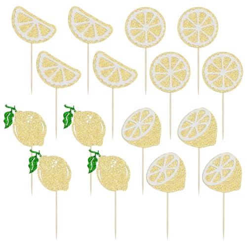 24 Stück Zitronen-Kuchenaufsätze, Glitzer-Obst-Thema, Cupcake-Topper, Sommer, Strand, Cupcake-Picks, Brautparty, Dessert-Picker, glitzernde Kuchen-Zahnstocher, Limonade, Party-Dekoration für Kuchen 24 Stück Zitronen-Kuchenaufsätze, Glitzer-Obst-Thema, Cupcake-Topper, Sommer, Strand, Cupcake-Picks, Brautparty, Dessert-Picker, glitzernde Kuchen-Zahnstocher, Limonade, Party-Dekoration für Kuchen von FSSTUD