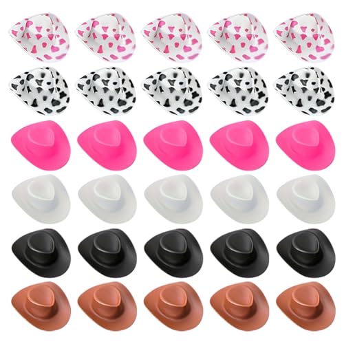 30 Stück Mini-Cowgirl-Hüte aus Kunststoff, niedliche Miniatur-Cowboyhüte, kleine Puppe, Verkleidungskappe, kleine Flasche, Kuchenhut, Stofftiere, Partyhut, Puppenhaus, Geburtstagsparty, Dekoration, 30 Stück Mini-Cowgirl-Hüte aus Kunststoff, niedliche Miniatur-Cowboyhüte, kleine Puppe, Verkleidungskappe, kleine Flasche, Kuchenhut, Stofftiere, Partyhut, Puppenhaus, Geburtstagsparty, Dekoration, von FSSTUD