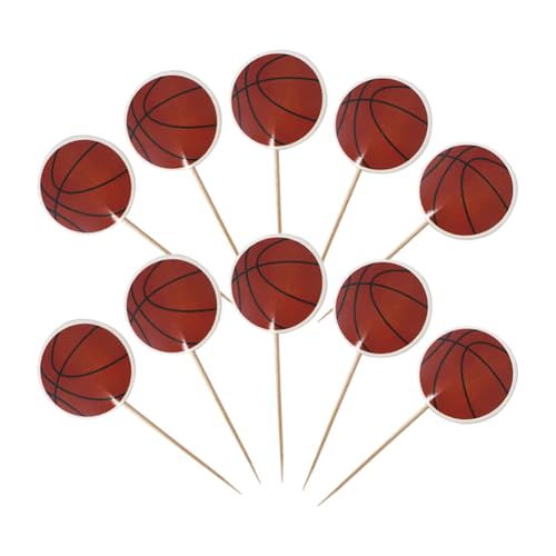 Cupcake-Topper mit Basketball, Sportball, Cupcake-Picks, Babyparty, Dessert, Kuchen, Muffins, Kuchendekoration, Zahnstocher, Sportspiel, Geburtstagsparty, Zubehör für Sport-Fans, 48 Stück Cupcake-Topper mit Basketball, Sportball, Cupcake-Picks, Babyparty, Dessert, Kuchen, Muffins, Kuchendekoration, Zahnstocher, Sportspiel, Geburtstagsparty, Zubehör für Sport-Fans, 48 Stück von FSSTUD
