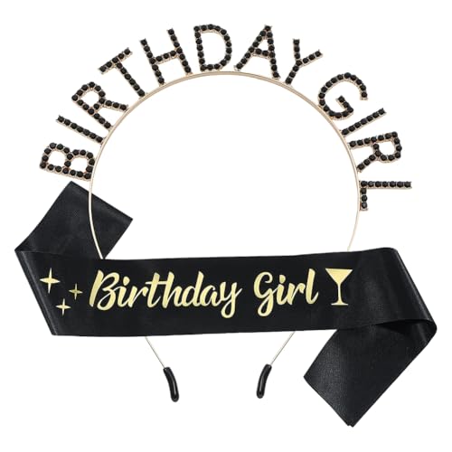 FSSTUD 2-teiliges Diadem für Mädchen mit glitzernden Strasssteinen, glänzendes Satin-Schärpe, Prinzessinnen-Party-Haarband, glitzernde Geburtstage, Haarschmuck für Frauen und Mädchen FSSTUD 2-teiliges Diadem für Mädchen mit glitzernden Strasssteinen, glänzendes Satin-Schärpe, Prinzessinnen-Party-Haarband, glitzernde Geburtstage, Haarschmuck für Frauen und Mädchen von FSSTUD