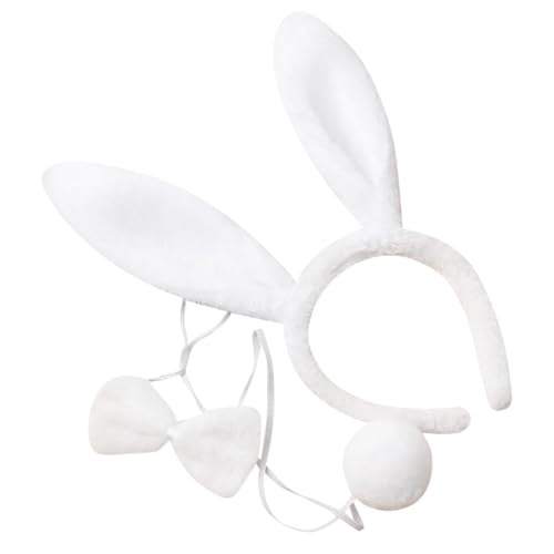 FSSTUD 3-teiliges Osterhasenohren-Set, Hasenohren, Stirnband, Fliege und Schwanz, Hasen-Verkleidungs-Set, Hase, Cosplay, Party-Zubehör für Erwachsene und Kinder FSSTUD 3-teiliges Osterhasenohren-Set, Hasenohren, Stirnband, Fliege und Schwanz, Hasen-Verkleidungs-Set, Hase, Cosplay, Party-Zubehör für Erwachsene und Kinder von FSSTUD