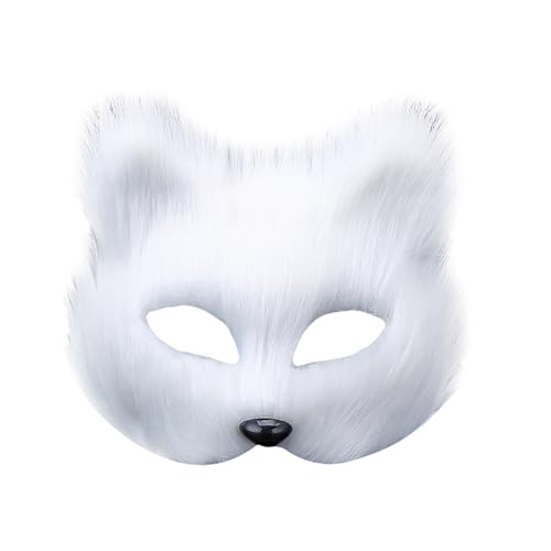 FSSTUD Fox Furry Face Mask Maskerade Fox Mask Cosplay Costume Animal Mask Halloween Fox Mask Half Face Mask for Cosplay Props White FSSTUD Fox Furry Face Mask Maskerade Fox Mask Cosplay Costume Animal Mask Halloween Fox Mask Half Face Mask for Cosplay Props White von FSSTUD