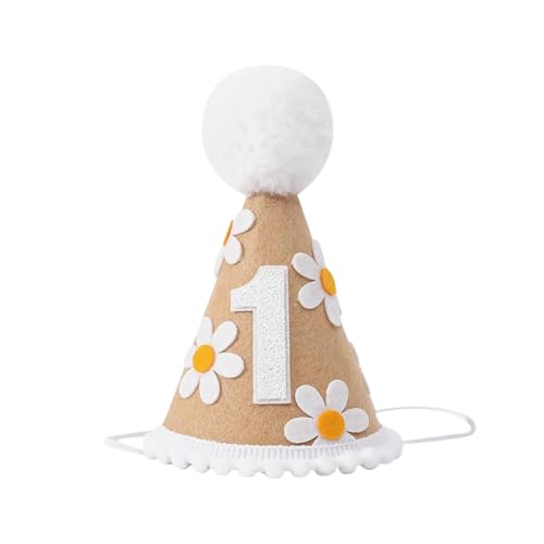 Gänseblümchen-Hut zum 1. Geburtstag, weißer Bommel, Geburtstagsparty, Kegelhut, Kuchen-Smash-Foto-Requisiten für ein Jahr Gänseblümchen-Hut zum 1. Geburtstag, weißer Bommel, Geburtstagsparty, Kegelhut, Kuchen-Smash-Foto-Requisiten für ein Jahr von FSSTUD
