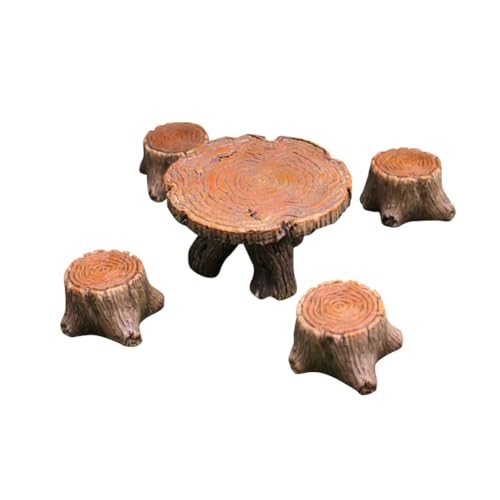Miniatur-Tischstühle-Set, Mini-Puppenhaus, Outdoor-Tische aus Kunstharz, Feen-Gartenstühle, Mikro-Landschaftsstuhl, Dorf-Tischdekoration, Puppenhaus-Möbelfiguren, 5 Stück Miniatur-Tischstühle-Set, Mini-Puppenhaus, Outdoor-Tische aus Kunstharz, Feen-Gartenstühle, Mikro-Landschaftsstuhl, Dorf-Tischdekoration, Puppenhaus-Möbelfiguren, 5 Stück von FSSTUD
