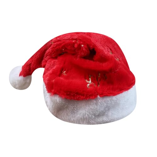 Weiche Plüsch-Schneeflockenmütze, Weihnachts-Bommelmütze, Uni, flauschig, Weihnachtsmannmütze, flauschig, Weihnachten, Party, Neujahr, Urlaub, Mütze, Rot Weiche Plüsch-Schneeflockenmütze, Weihnachts-Bommelmütze, Uni, flauschig, Weihnachtsmannmütze, flauschig, Weihnachten, Party, Neujahr, Urlaub, Mütze, Rot von FSSTUD