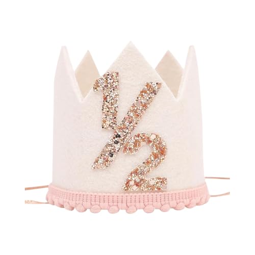 Weißer Filz 1/2 Geburtstag Hut Glitzer Halber Geburtstag Krone Kopfbedeckung Kleine 6 Monate Feier Hüte Baby Shower Hut Foto Requisiten Mini Geburtstag Party Caps mit elastischer Schnur für kleine Weißer Filz 1/2 Geburtstag Hut Glitzer Halber Geburtstag Krone Kopfbedeckung Kleine 6 Monate Feier Hüte Baby Shower Hut Foto Requisiten Mini Geburtstag Party Caps mit elastischer Schnur für kleine von FSSTUD