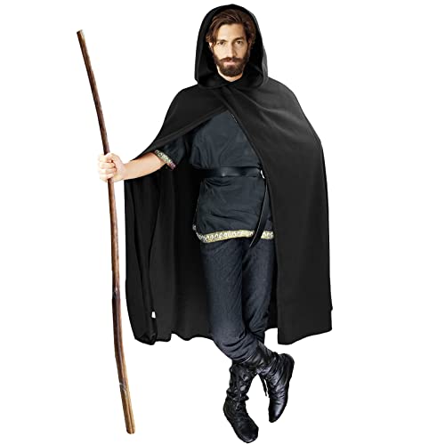 FSUJWOA Schwarz Renaissance Kapuzenumhang mittelalter kleidung herren Hexenmantel mit Kapuze umhang FSUJWOA Schwarz Renaissance Kapuzenumhang mittelalter kleidung herren Hexenmantel mit Kapuze umhang von FSUJWOA