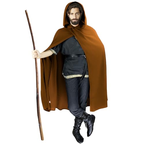 FSUJWOA braun Renaissance Kapuzenumhang mittelalter kleidung herren Hexenmantel mit Kapuze umhang FSUJWOA braun Renaissance Kapuzenumhang mittelalter kleidung herren Hexenmantel mit Kapuze umhang von FSUJWOA