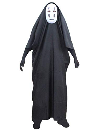 FStory&Winyee Damen Herren Kostüm Halloween Horror Maske Umhang Cosplay Kleid Kostüm Karneval Fasching Party Verkleidung für Erwachsene Schwarzes Dämonenkostüm Zombie Große Größe von FStory&Winyee
