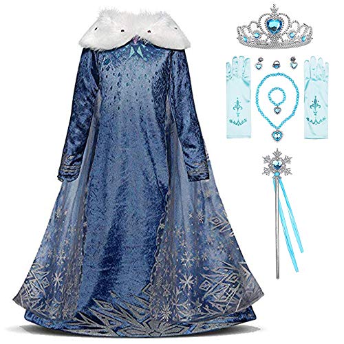 FStory&Winyee Eiskönigin Elsa Kostüm Mädchen Prinzessin Kleid mit Umhang Frozen Cosplay Party Fasching Eisprinzessin Verkleidung Set Diadem,Zauberstab,Handschuhe,Halskette,Ring,Ohrringe,Armband FStory&Winyee Eiskönigin Elsa Kostüm Mädchen Prinzessin Kleid mit Umhang Frozen Cosplay Party Fasching Eisprinzessin Verkleidung Set Diadem,Zauberstab,Handschuhe,Halskette,Ring,Ohrringe,Armband von FStory&Winyee