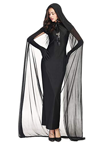 FStory&Winyee Damen Halloween Kostüm Horror Braut Kostüm Erwachsene Zombie Geisterbraut Kostüm Gruselig Vampir mit Umhang Kapuzen Karneval Verkleidung Dämonen Kostüm Cosplay Kleid Schwarz FStory&Winyee Damen Halloween Kostüm Horror Braut Kostüm Erwachsene Zombie Geisterbraut Kostüm Gruselig Vampir mit Umhang Kapuzen Karneval Verkleidung Dämonen Kostüm Cosplay Kleid Schwarz von FStory&Winyee