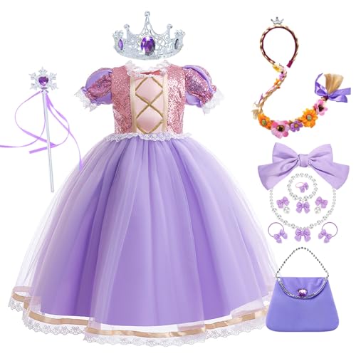 FStory&Winyee Kinder Prinzessin Kostüm mit Puffärmel Mädchen Lila Rapunzel Kleid für Fasching Karneval Geschenk Verkleidung Halloween Geburtstag Party Ankleiden Cosplay, Lila, 100 FStory&Winyee Kinder Prinzessin Kostüm mit Puffärmel Mädchen Lila Rapunzel Kleid für Fasching Karneval Geschenk Verkleidung Halloween Geburtstag Party Ankleiden Cosplay, Lila, 100 von FStory&Winyee