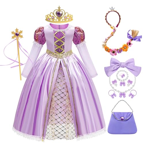 FStory&Winyee Mädchen Kleid mit Puffärmel Kinder Rapunzel Kostüm mit Zubehöre für Verkleidung Geschenk Geburtstagsparty Halloween Weihnachten Cosplay Karneval Oktoberfest, Lila, 100 FStory&Winyee Mädchen Kleid mit Puffärmel Kinder Rapunzel Kostüm mit Zubehöre für Verkleidung Geschenk Geburtstagsparty Halloween Weihnachten Cosplay Karneval Oktoberfest, Lila, 100 von FStory&Winyee