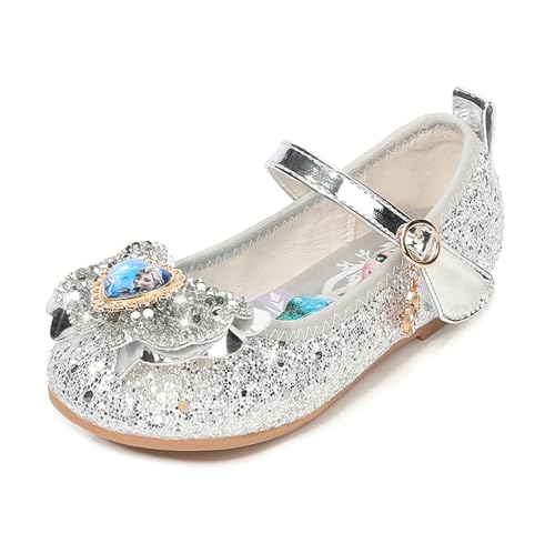 FStory&Winyee Mädchen Prinzessin Schuhe Kinder ELSA Sandalen Partei Glitzer Kristall Pink Flach Mädchen Kostüm Zubehör Karneval Verkleidung Party Aufführung Fasching Tanzball Groß, Silber, 31 FStory&Winyee Mädchen Prinzessin Schuhe Kinder ELSA Sandalen Partei Glitzer Kristall Pink Flach Mädchen Kostüm Zubehör Karneval Verkleidung Party Aufführung Fasching Tanzball Groß, Silber, 31 von FStory&Winyee