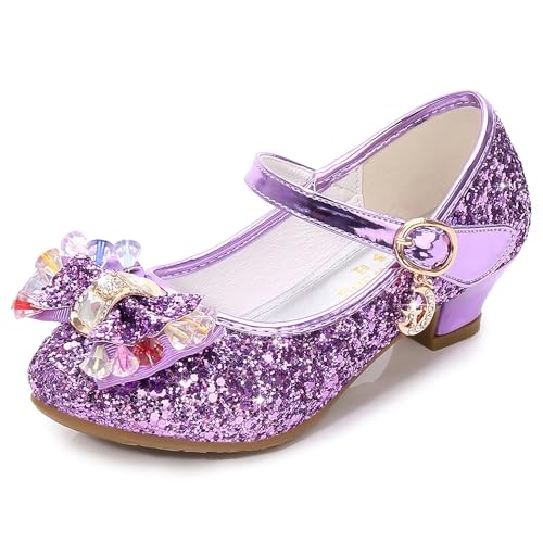 FStory&Winyee Mädchen Schuhe Festlich Prinzessin Ballerinas mit Absatz Kinder Schuhe Partei Glitzer Schleife Pailletten Sandalen Cinderella ELSA Cosplay Karneval Party Verkleiden Fasching, Lila, 26 FStory&Winyee Mädchen Schuhe Festlich Prinzessin Ballerinas mit Absatz Kinder Schuhe Partei Glitzer Schleife Pailletten Sandalen Cinderella ELSA Cosplay Karneval Party Verkleiden Fasching, Lila, 26 von FStory&Winyee