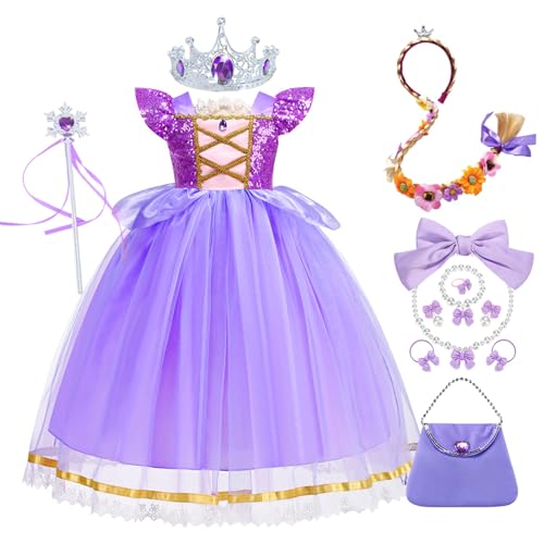 FStory&Winyee Rapunzel Prinzessin Kleid Mädchen Kinder Kostüm mit Zubehöre Krone Zauberstab Tutu Kleid Tülldress für Verkleidung Geschenk Cosplay Rollenspiele Okoterfest Geburtstag, Lila, 100 FStory&Winyee Rapunzel Prinzessin Kleid Mädchen Kinder Kostüm mit Zubehöre Krone Zauberstab Tutu Kleid Tülldress für Verkleidung Geschenk Cosplay Rollenspiele Okoterfest Geburtstag, Lila, 100 von FStory&Winyee
