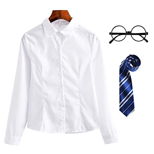 FStory&Winyee Zauberer Set Bluse/Hemd Krawatte Brille Kostüm Zubehör für Kinder Erwachsene Zauberer Zubehör Set zum Fasching Karneval Halloween Striped Tie Gestreifte Krawatte Blau FStory&Winyee Zauberer Set Bluse/Hemd Krawatte Brille Kostüm Zubehör für Kinder Erwachsene Zauberer Zubehör Set zum Fasching Karneval Halloween Striped Tie Gestreifte Krawatte Blau von FStory&Winyee