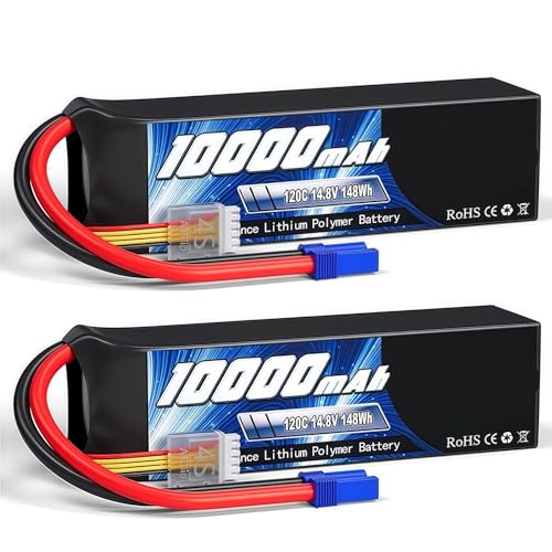 1/2 Einheiten 4S1P 10000 mAh Lipo-Akku 14,8 V 120 C Softcase mit EC5-Anschluss for RC FPV-Drohne, Auto, Buggy, Panzer, Zug, RC-Racing, Hobby-Modellteile(2unit 4S 10000mAh EC5) von FTGADRYF