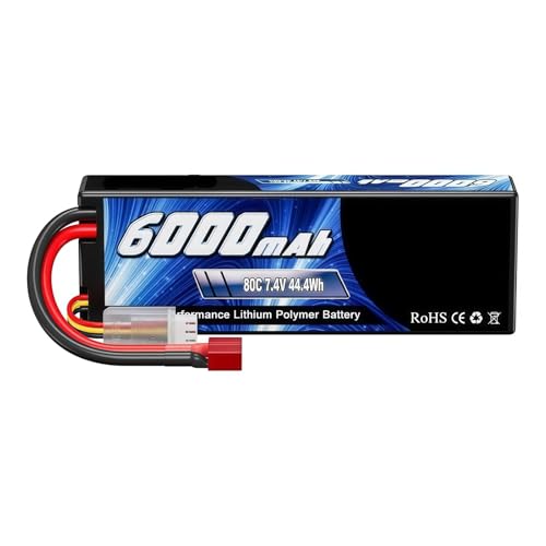 2 Einheiten LiPo-Akku 2S1P 7,4 V 6000 mAh 80 C XT60-Anschluss RC-Teile Hardcase Lipo 2S for Flugzeuge RC FPV-Drohne Auto Fahrzeug LKW Tank Boote(1Unit T) von FTGADRYF