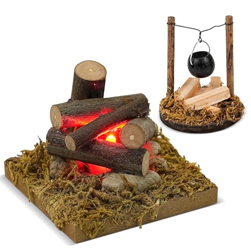 FTJKGH Wichtel Zubehör, Miniatur Zubehör, Wichtel Zubehör Weihnachten Miniatur Glühender Lagerfeuer Miniatur Hängeofen Wichteltür Zubehör Puppenhaus Zubehör Deko Wichtelzubehör für Wichteltür FTJKGH Wichtel Zubehör, Miniatur Zubehör, Wichtel Zubehör Weihnachten Miniatur Glühender Lagerfeuer Miniatur Hängeofen Wichteltür Zubehör Puppenhaus Zubehör Deko Wichtelzubehör für Wichteltür von FTJKGH
