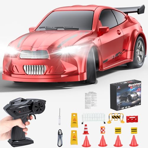 FTJKGH Rc Drift Car, 1:64 Desktop Mini Rc Auto, 2,4Ghz 4WD Ferngesteuertes Auto 15km/h mit LED-Leuchten, Hindernismodell, Austauschbare Karosserie für Kinder und Erwachsene ab 6 Jahren FTJKGH Rc Drift Car, 1:64 Desktop Mini Rc Auto, 2,4Ghz 4WD Ferngesteuertes Auto 15km/h mit LED-Leuchten, Hindernismodell, Austauschbare Karosserie für Kinder und Erwachsene ab 6 Jahren von FTJKGH