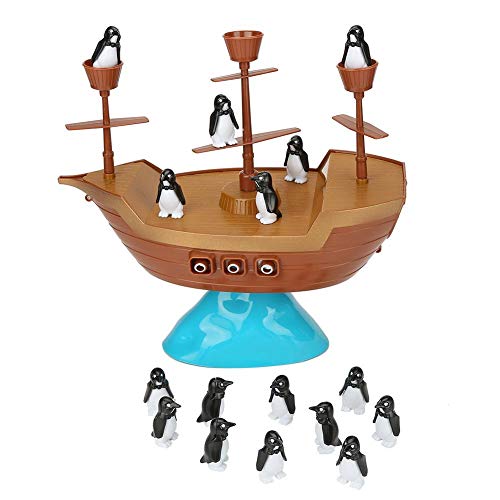 FTVOGUE Desktop Pirate Boat Penguin Balance Spiel Kind-Eltern Interaktion Spielzeug Kinder Geburtstag Geschenke Interaktion Spielzeug Pinguin Piratenschiff Spielzeug Set von FTVOGUE