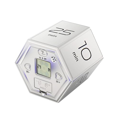 FTVOGUE Digitalonten -Timer - Flip Timer Magnetic Cube Countdown, Digitaluhr mit Dual Timing Modi, Stumme Soundalarm für das Kochtraining von Bürostudien, (Silver) von FTVOGUE