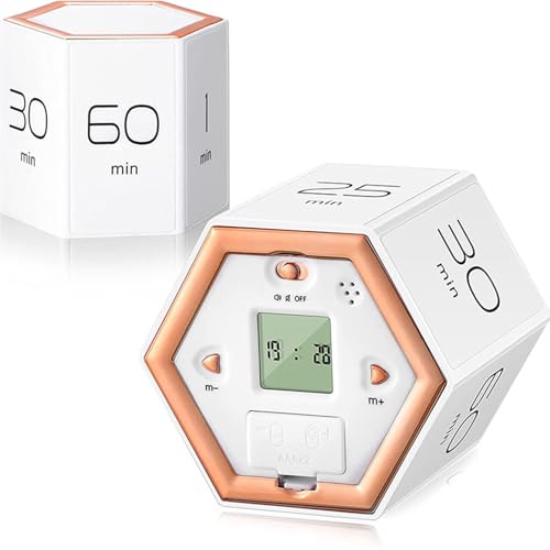 FTVOGUE Digitalonten -Timer - Flip Timer Magnetic Cube Countdown, Digitaluhr mit Dual Timing Modi, Stumme Soundalarm für das Kochtraining von Bürostudien, (White) von FTVOGUE