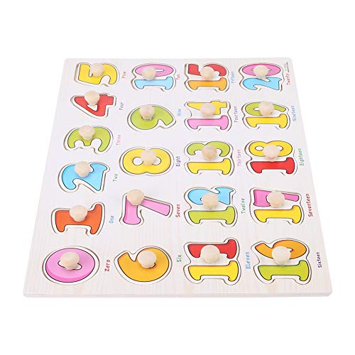 FTVOGUE Holzkognitive -Puzzlespielzeug für Handgriff Leuchtende Farben für Räumliches Denken Jigsaw Übung Baby (A3002 (digital)) von FTVOGUE