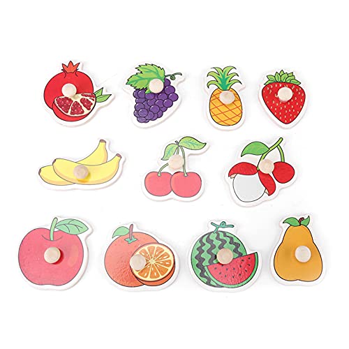 FTVOGUE Holzkognitive -Puzzlespielzeug für Handgriff Leuchtende Farben für Räumliches Denken Jigsaw Übung Baby (A3016 (Obst)) von FTVOGUE
