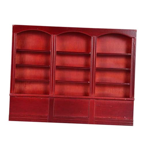 FTVOGUE Mini Dollhouse Bookshelf Holzausstellungsschrank Möbelspielzeug für mit Guter Verarbeitung und Exquisites Aussehen (Rotbraun) von FTVOGUE