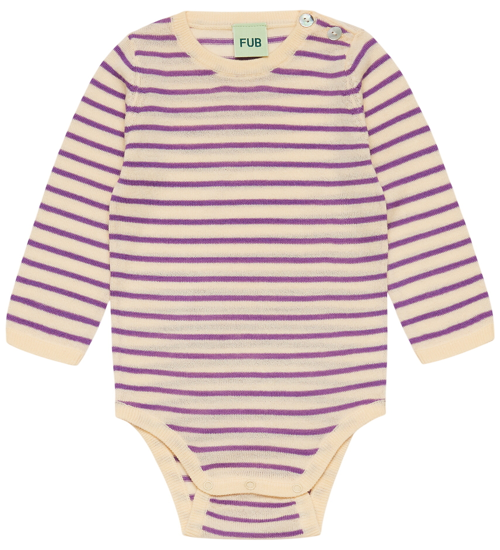 FUB Body l/ä - Wolle - Creme/Violett - FUB - 74 - Body L/Ä von FUB