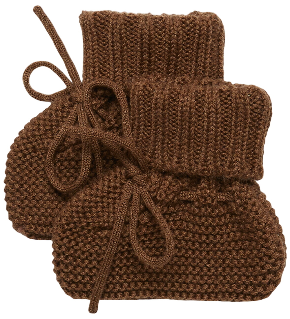 FUB Krabbelschuhe - Strick - Wolle - Haselnussmeliert - FUB - 68/74 - Krabbelschuhe von FUB