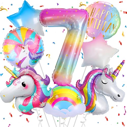 Deko 7. Geburtstag Mädchen,Einhorn Geburtstagsdeko 7 Jahr,Einhorn Luftballons 7. Geburtstag, Zahl 7 Folienballon Einhorn Party Deko,Einhorn Deko kindergeburtstag 7 jahr Deko 7. Geburtstag Mädchen,Einhorn Geburtstagsdeko 7 Jahr,Einhorn Luftballons 7. Geburtstag, Zahl 7 Folienballon Einhorn Party Deko,Einhorn Deko kindergeburtstag 7 jahr von FUBABCO