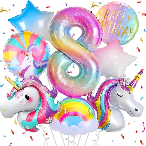 Deko 8. Geburtstag Mädchen,Einhorn Geburtstagsdeko 8 Jahr,Einhorn Luftballons 8. Geburtstag, Zahl 8 Folienballon Einhorn Party Deko,Einhorn Deko kindergeburtstag 8 jahr Deko 8. Geburtstag Mädchen,Einhorn Geburtstagsdeko 8 Jahr,Einhorn Luftballons 8. Geburtstag, Zahl 8 Folienballon Einhorn Party Deko,Einhorn Deko kindergeburtstag 8 jahr von FUBABCO