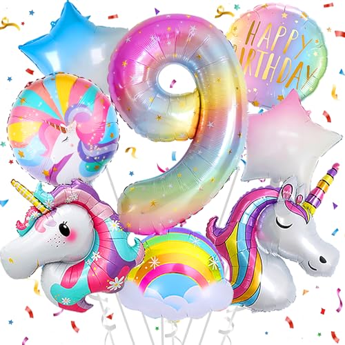 Deko 9. Geburtstag Mädchen,Einhorn Geburtstagsdeko 9 Jahr,Einhorn Luftballons 9. Geburtstag, Zahl 9 Folienballon Einhorn Party Deko,Einhorn Deko kindergeburtstag 9 jahr Deko 9. Geburtstag Mädchen,Einhorn Geburtstagsdeko 9 Jahr,Einhorn Luftballons 9. Geburtstag, Zahl 9 Folienballon Einhorn Party Deko,Einhorn Deko kindergeburtstag 9 jahr von FUBABCO