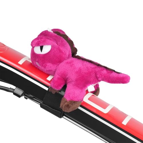 FUBESK Gefüllter Plüsch Dinosaurier Anhänger für Fahrradlenker Dekoration Weiches Tierspielzeug mit PP-Baumwollfüllung Zubehör Geeignet für Fahrräder Roller Motorräder (Rosa) von FUBESK
