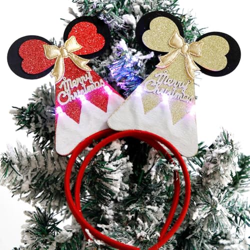 FUBESK Weihnachtsbaum-Stirnbänder mit festlichem Design, bequeme Haarreifen für Frauen und Mädchen, Urlaubsparty-Zubehör, Foto-Requisiten, Kunststoffkonstruktion (D) von FUBESK
