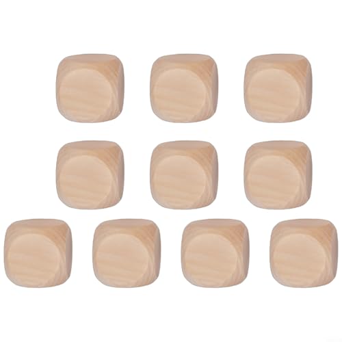 Holz-Bastelwürfel-Set, 10 Stück, perfekte Rohlinge zum Malen, Beizen oder Schnitzen Ihrer eigenen, einzigartigen Designs (50 mm) von FUBESK