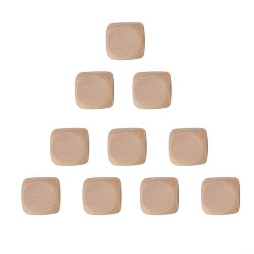 Holzwürfel-Set, 10 Stück, perfekte Rohlinge zum Malen, Beizen oder Schnitzen Ihrer eigenen, einzigartigen Designs (60 mm) von FUBESK