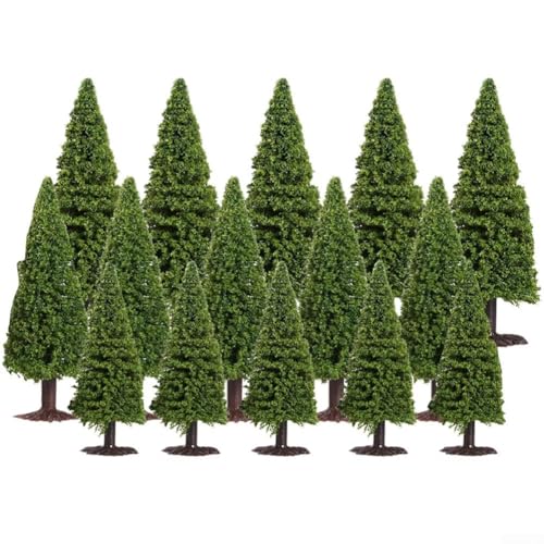 Miniatur-Weihnachtsdorfbäume, 15-teiliges Set, perfekt für Diorama-Kreationen von FUBESK