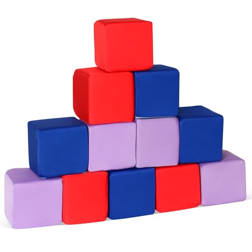 FUBOTRAD Schaumstoff-Polsterung mit Abdeckung, Schaumstoff-Polsterung, Schwammblöcke für Vergnügungspark, Gymnastik, Freerunning und Parkour-Kurse, 12 Stück, 12,7 x 12,7 x 12,7 cm (Blau/Rot/Violett) FUBOTRAD Schaumstoff-Polsterung mit Abdeckung, Schaumstoff-Polsterung, Schwammblöcke für Vergnügungspark, Gymnastik, Freerunning und Parkour-Kurse, 12 Stück, 12,7 x 12,7 x 12,7 cm (Blau/Rot/Violett) von FUBOTRAD