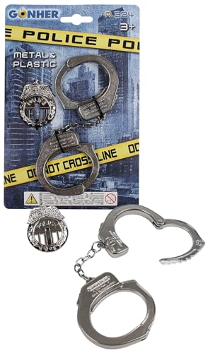 Polizei Handschellen und Abzeichen Set für Kinder - Spielzeug aus Metall & Plastik - Rollenspiel Zubehör - Polizei Kostüm - Spielset Polizei Handschellen und Abzeichen Set für Kinder - Spielzeug aus Metall & Plastik - Rollenspiel Zubehör - Polizei Kostüm - Spielset von FÜNDIG