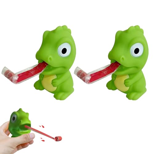 2 Stück Anti Stress Spielzeug, Dinosaurier Frosch Stressabbau Spielzeug, Stressabbau Sensorisches Squishy Frosch Squeeze Spielzeug Angst Relief Finger Spielzeug für Kinder Erwachsene (Frosch) von FUFRE