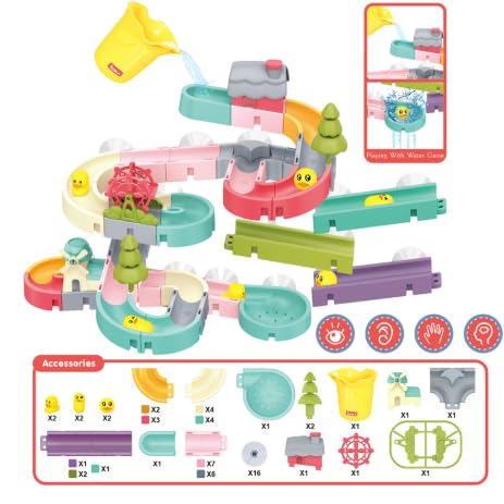 Badespielzeug Baby ab 2-6 Jahr | Badewannenspielzeug Baby & Kinder mit Saugnäpfen für Kinder | Wasserspielzeug Sicher & Spaß | Geschenk für Junge/Mädchen (62pcs) von FUFRE