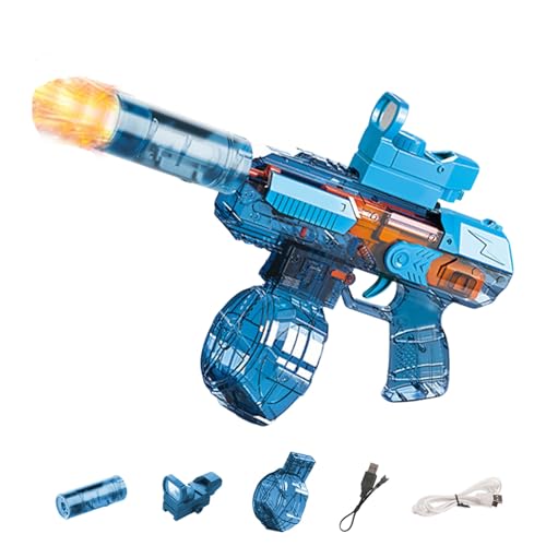 Elektrische Wasserpistole Mit Blitz Effekten, Automatische EIN-Knopf-Wasserabsaug Pistole Wiederaufladbarer Batterie, Für Kinder,Erwachsene Strandpool Wasserspaß Spielzeug (Blau) von FUFRE
