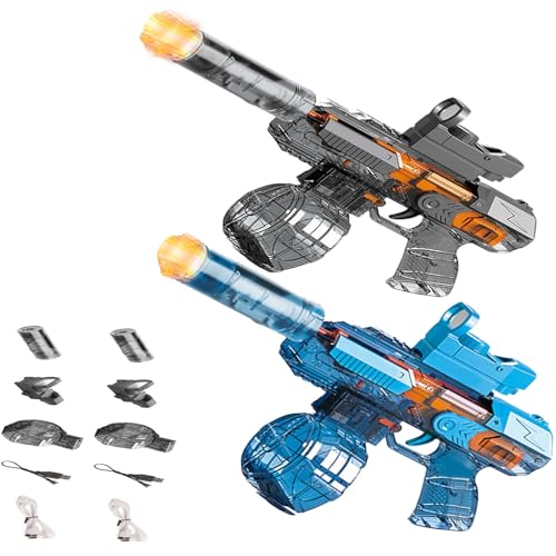 Elektrische Wasserpistole Mit Blitz Effekten, Automatische EIN-Knopf-Wasserabsaug Pistole Wiederaufladbarer Batterie, Für Kinder,Erwachsene Strandpool Wasserspaß Spielzeug (Blau+Schwarz) von FUFRE